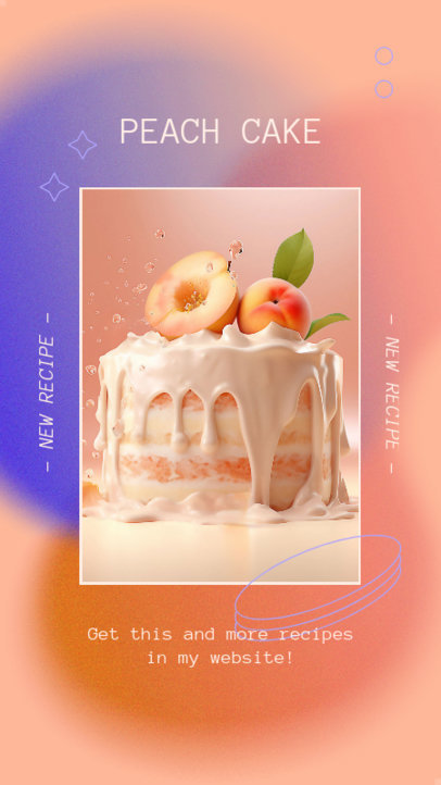 Instagram Story Generator for a Peach Cake Recipe 4234g-6162