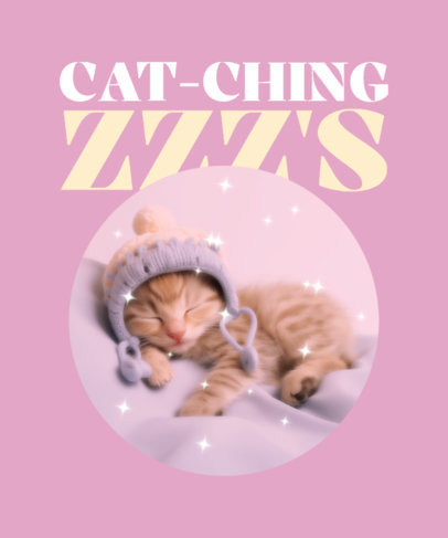 T-Shirt Design Maker Featuring a Cute Illustrated Baby Cat and a Quote