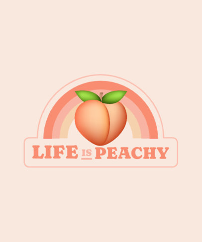 T-Shirt Design Maker Featuring a 3D Peach Graphic with a Rainbow 