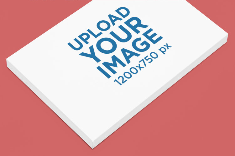 Mockup of a Canvas Frame Lying Over a Customizable Background