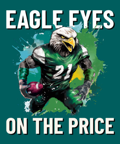 T-Shirt Design Generator Featuring a Muscular Eagle Character with a Football