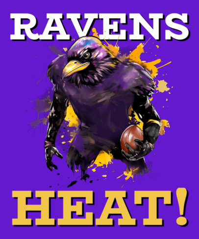 T-Shirt Design Maker Featuring a Muscled Raven Character Holding a Football 4122i-6160