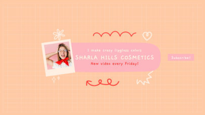 YouTube Banner Template with a Peach Fuzz-Inspired Color Palette for a Beauty Channel
