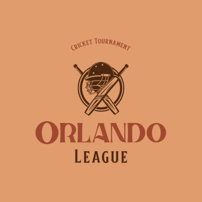 Logo Template for a Sports Tournament with Cricket Gear Graphics