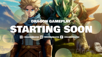 Twitch Screen Video Template with Illustrated Characters Inspired by Dragon Quest 2662c 7593