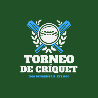 Cricket Tournament Logo Creator with a Ball Surrounded by Laurel Leaves
