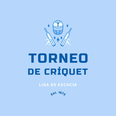 Logo Template with a Helmet Graphic for a Cricket Championship