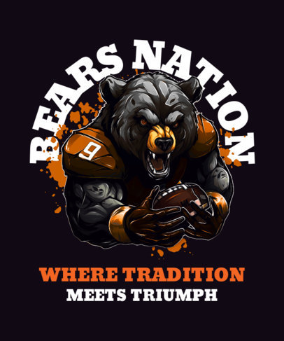 T-Shirt Design Generator with an Aggressive Bear Holding a Football