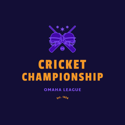 Online Logo Template for a Professional Cricket Championship