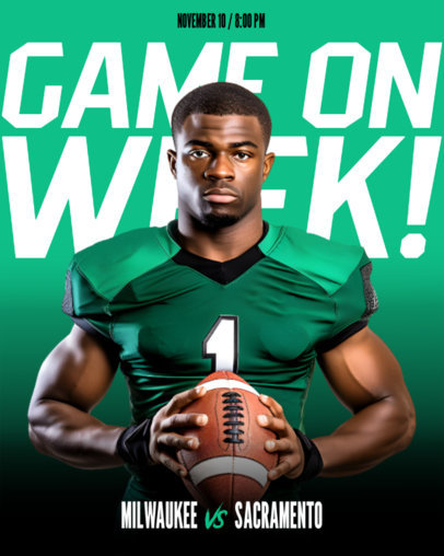 Instagram Post Template for a Football Game Live Watch