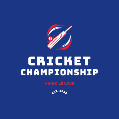 Logo Maker for a Cricket Championship Featuring a Bat Hitting a Ball