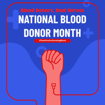 Instagram Post Generator Featuring a Fist Graphic for Blood Donor Month 6298b