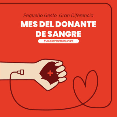Instagram Post Maker with an Arm and a Heart for a Blood Donating Campaign 6298d