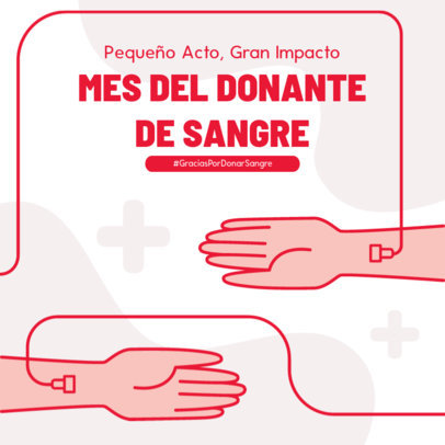 Instagram Post Generator with Two Illustrated Arms for a Blood Donation Campaign 6298f