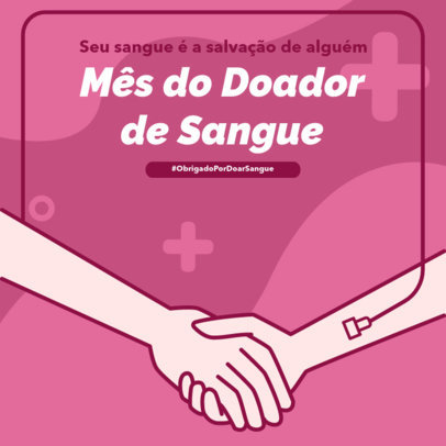 Instagram Post Template Featuring Shaking Hands for Blood Donor Month 6298e