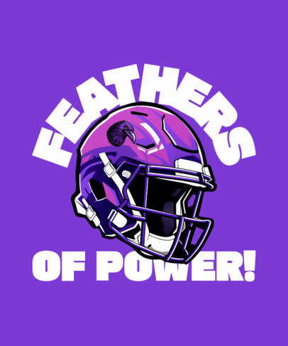 T-Shirt Design Template Featuring a Football Helmet Illustration with a Bold Text