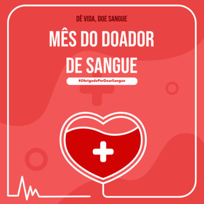 Instagram Post Maker with an Illustrated Heart for Blood Donor Month 6298h