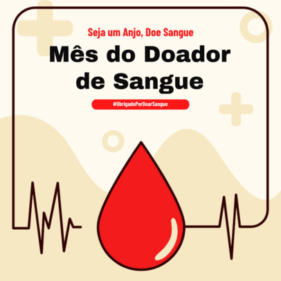 Instagram Post Template with a Red Drop Graphic for a Blood Donating Campaign 6298i