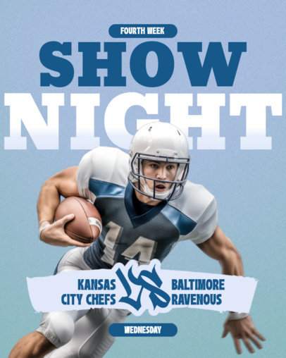 Instagram Post Creator with a Football Player Picture to Advertise an Upcoming Game