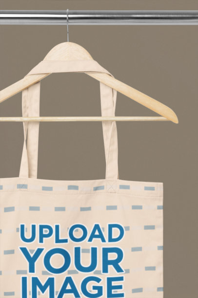 Mockup of an Econscious Tote Bag Placed on a Hanger