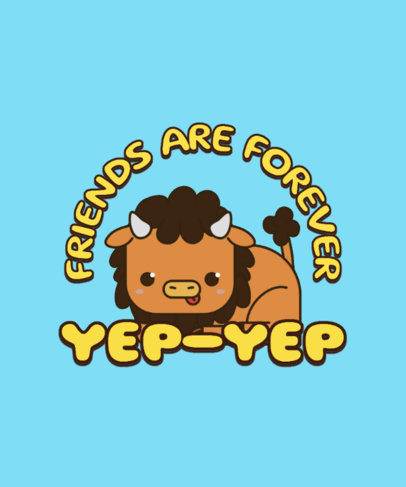 Appa-Inspired T-Shirt Design Template Featuring a The Last Airbender Reference 5716k-6156