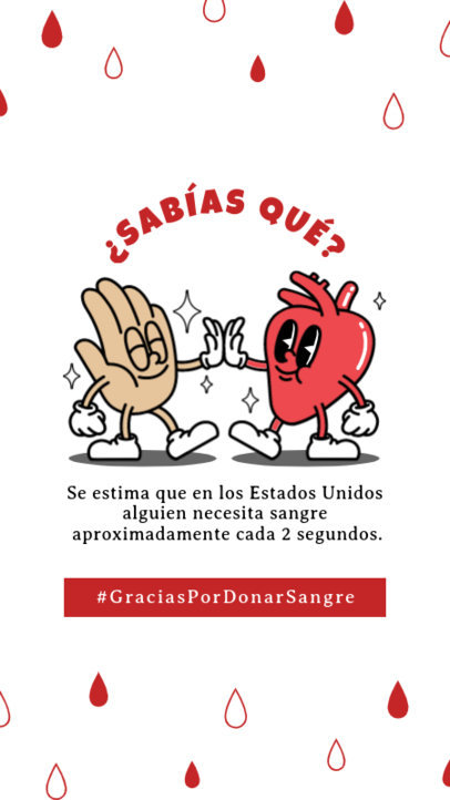 Instagram Story Generator Featuring Cartoonish Characters for Blood Donor Month