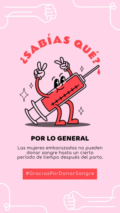 Instagram Story Creator with a Cartoonish Needle for Blood Donation Month