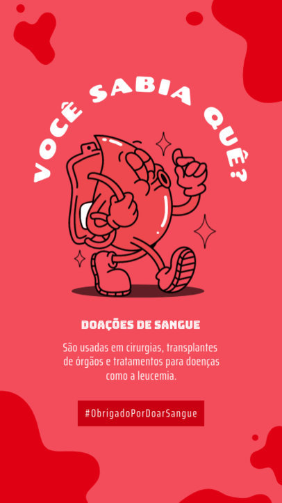 Instagram Story Template with an Interesting Fact for a Blood Donation Campaign