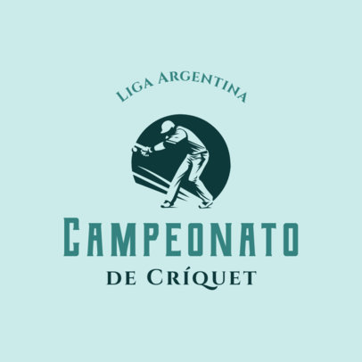 Logo Maker for a Cricket Tournament with an Illustrated Player