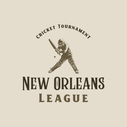 Logo Generator for a Cricket Tournament Featuring a Player Illustration