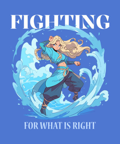 T-Shirt Design Generator With a Water Master Graphic Inspired by The Last Airbender Show