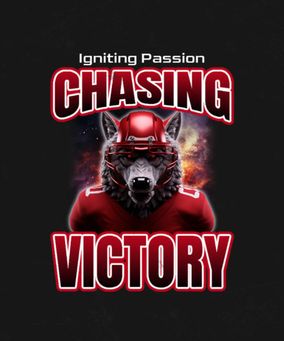 T-Shirt Design Maker Featuring a Wolf with a Football Helmet for a Sports Team