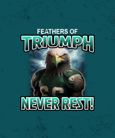 Sports T-Shirt Design Creator with a Muscled Eagle in a Football Uniform 6193g-6161