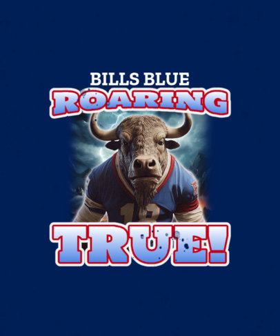 T-Shirt Design Maker for a Sports Team with an Aggressive Bull in a Football Uniform