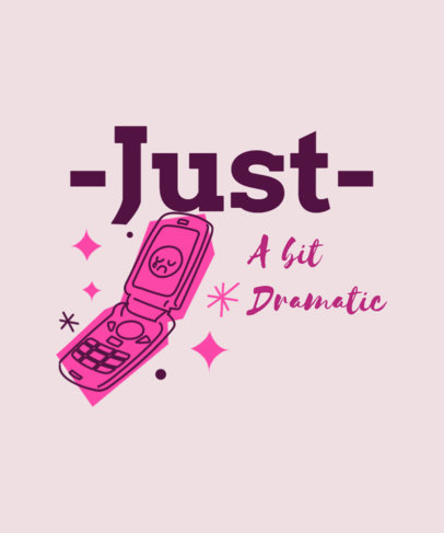 T-Shirt Design Maker with a Retro Mobile Phone and a Mean Girls-Inspired Drama Quote 2276h-6153