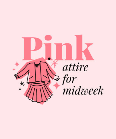 T-Shirt Design Generator Featuring a Pink Attire Inspired by Mean Girls
