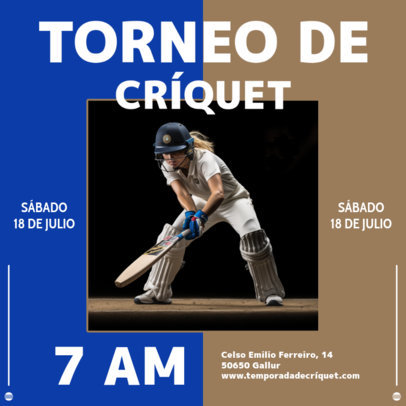 Instagram Post Maker for an Upcoming Cricket Tournament  6296a