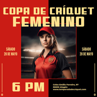 Instagram Post Creator for a Women's Cricket Championship  6296b