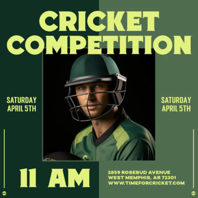 Instagram Post Maker Advertising a Cricket Competition 6296e