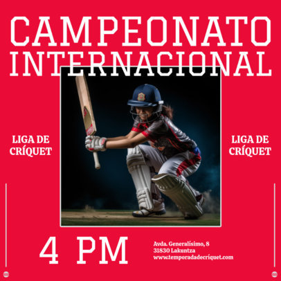 Instagram Post Creator for a Cricket's League Championship Ad 6296f
