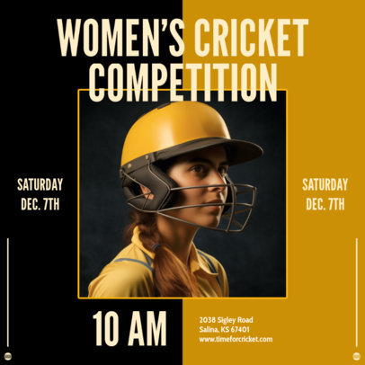 Instagram Post Maker with an Ad for a Women's Cricket Competition 6296i