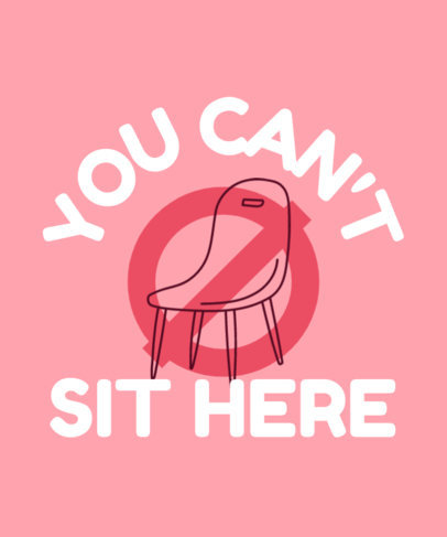 T-Shirt Design Template Featuring a Chair Graphic with a Quote Inspired by Mean Girls