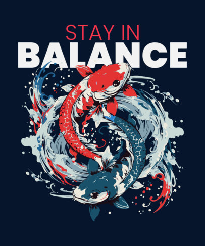 Balance-Themed T-Shirt Design Creator With Fish Graphics Inspired by The Last Airbender 5172m-6156