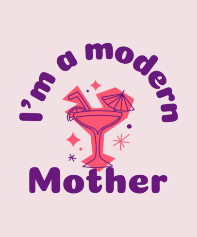 Mean Girls-Inspired T-Shirt Design Maker with an Illustrated Cocktail and a Modern Mom Quote