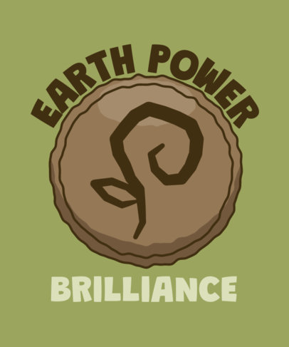T-Shirt Design Template With an Earth Master-Themed Graphic Inspired by The Last Airbender