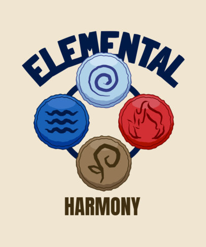The Last Airbender-Inspired T-Shirt Design Maker With the Four Elements Graphics