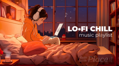 Intro Video Creator for Lo-Fi Tunes Featuring an Anime Graphic