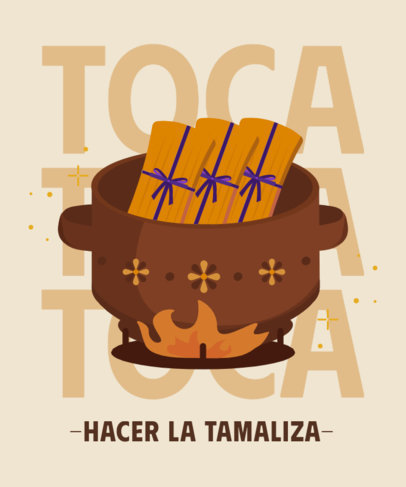 Tamales-Themed T-Shirt Design Creator for Dia de la Candelaria