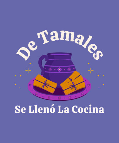 T-Shirt Design Template Featuring Mexican Holiday Theme and Tamales Graphics 3520f-6172