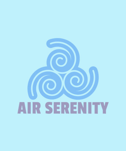 T-Shirt Design Template With an Air Symbol Inspired by The Last Airbender Series